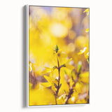 Vintage poster art featuring a colorful spring design on an extra large white framed canvas, suitable for living room decor.