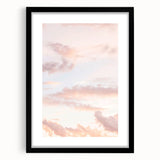 Extra large abstract art print featuring vibrant summer colors on textured canvas, framed in black.