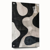 Mid Century Modern Abstract Wall Art - Black and White Minimalist Decor