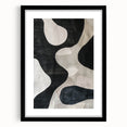 Mid Century Modern Abstract Wall Art - Black and White Minimalist Decor