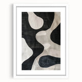 Mid Century Modern Abstract Wall Art - Black and White Minimalist Decor