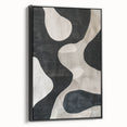 Mid Century Modern Abstract Wall Art - Black and White Minimalist Decor