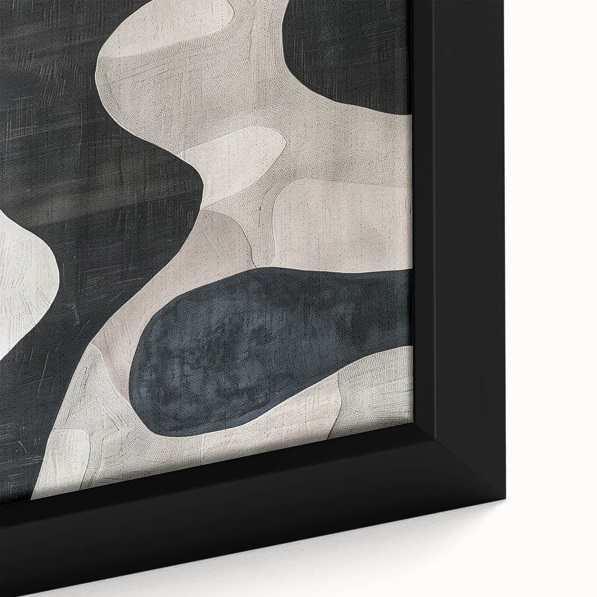 Mid Century Modern Abstract Wall Art - Black and White Minimalist Decor