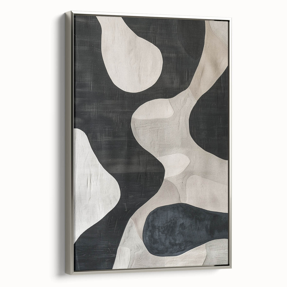 Mid Century Modern Abstract Wall Art - Black and White Minimalist Decor