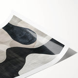 Mid Century Modern Abstract Wall Art - Black and White Minimalist Decor