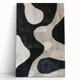 Mid Century Modern Abstract Wall Art - Black and White Minimalist Decor