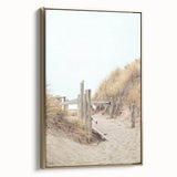 Framed canvas featuring a vintage landscape painting in muted earth tones, ideal for bedroom wall art.