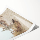 Extra large rolled print featuring line art flowers in soft pastel hues, ideal for large living room wall art.