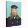 Vincent van Gogh inspired artwork on a large stretched canvas, featuring swirling blue and yellow tones.