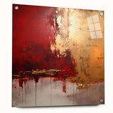 Abstract strokes wall art displayed in acrylic glass, showcasing vibrant colors and unique patterns, mounted with pins for an elegant presentation.