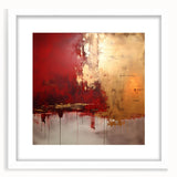 Abstract strokes wall art featuring vibrant colors and dynamic patterns, elegantly framed with a white mat, perfect for modern interior decor.