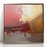 Framed wall art featuring abstract gold strokes on a textured background, ideal for modern home decor, enhancing any living space with its elegant design.