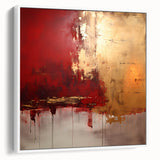 Framed abstract strokes wall art featuring a modern design in neutral tones, displayed from a side view against a white background, ideal for contemporary decor.