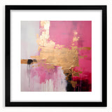 Abstract strokes wall art framed in black with a white mat, showcasing vibrant colors and dynamic brushwork, perfect for modern home decor.