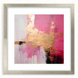 Abstract strokes wall art framed in silver with a mat, showcasing vibrant colors and dynamic shapes, perfect for modern home decor and artistic expression.