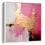 Framed abstract strokes wall art in a sleek white frame, showcasing vibrant colors and dynamic brushwork, perfect for modern home decor enhancement.
