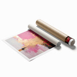 Abstract wall art print featuring vibrant strokes in blue, orange, and yellow hues, showcasing a modern artistic design, ideal for contemporary home decor.