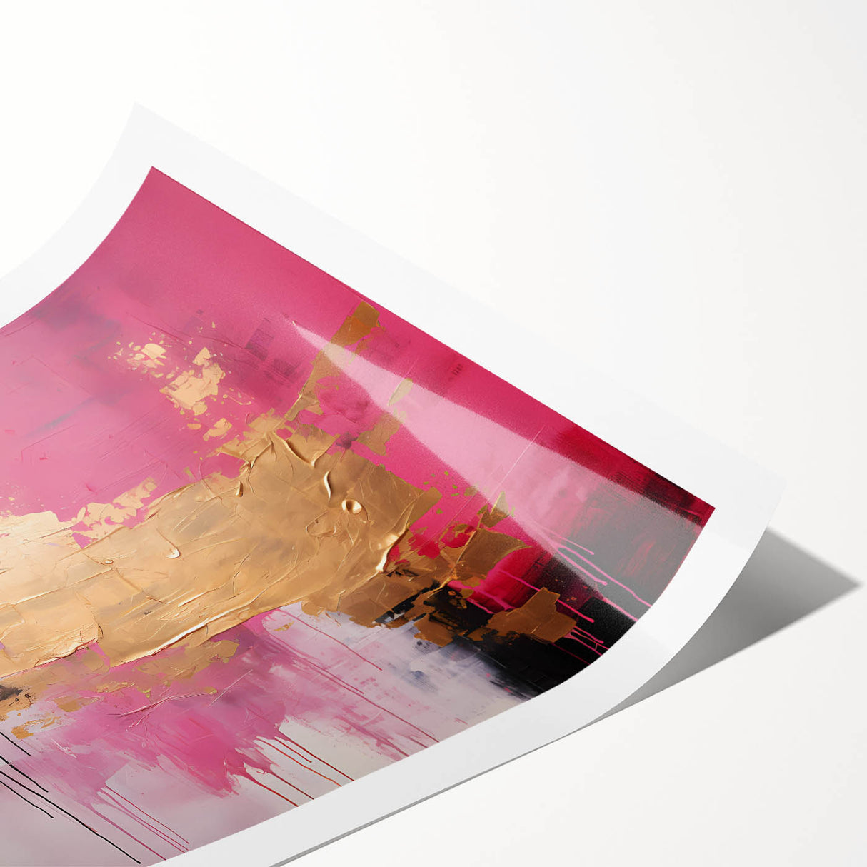 Abstract wall art print showcasing vibrant multicolored strokes in a dynamic composition, rolled and ready for framing, adding a contemporary touch to any decor.