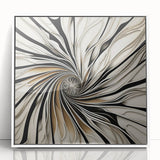 Abstract wall art featuring dynamic strokes in soft white and beige tones, framed in elegant acrylic, ideal for modern home decor. Perfect for adding sophistication to any room.