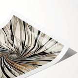 Abstract wall art print featuring vibrant strokes in shades of blue, orange, and yellow, rolled for easy shipping, perfect for modern home decor or office styling.