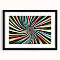 Abstract wall art featuring colorful strokes in a black frame with a white mat, ideal for modern decor. Perfect for enhancing living room aesthetics.