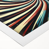 Abstract wall art canvas featuring vibrant strokes in shades of blue, orange, and yellow, ideal for modern home decor, showcasing an artistic and dynamic design.