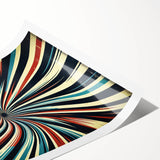 Abstract wall art print showcasing vibrant strokes in shades of blue, pink, and gold, ideal for modern home decor. The design features a unique blend of colors and forms that create a dynamic visual impact, perfect for enhancing any living space.