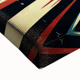 Close-up of abstract strokes wall art on stretched canvas, showcasing vibrant colors and dynamic brushwork, perfect for modern home decor enhancement.