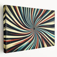 Abstract wall art design featuring vibrant, multicolored strokes on a stretched canvas, showcasing a modern aesthetic. The side view highlights the depth and texture, enhancing its appeal as a contemporary home decor piece. Ideal for adding a splash of color to living spaces.