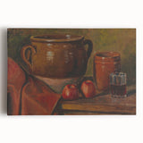 Modern Wall Art - Rustic Still Life with Apples and Pottery