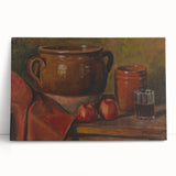 Modern Wall Art - Rustic Still Life with Apples and Pottery