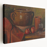 Modern Wall Art - Rustic Still Life with Apples and Pottery