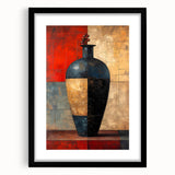 Abstract wall art featuring dynamic black strokes on a white background, framed with a sleek black mat, ideal for modern home decor. This stylish piece enhances any space with its contemporary design and artistic flair, perfect for living rooms or offices.