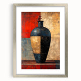 Abstract strokes wall art framed in silver, featuring a modern design with vibrant colors and a matte finish, perfect for contemporary home decor.