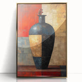 Framed abstract wall art showcasing dynamic gold and black strokes on an acrylic background, perfect for modern home decor and artistic interiors.