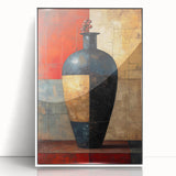 Framed abstract strokes wall art featuring vibrant colors in a modern design, displayed against a white background, ideal for contemporary home decor.