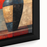 Close-up of a framed abstract strokes wall art piece showcasing vibrant colors and dynamic patterns, ideal for modern home decor and artistic spaces.