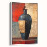 Framed canvas wall art showcasing abstract strokes in muted colors with a white border, designed for modern home decor. Perfect for adding a touch of elegance to any room.