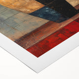 Abstract strokes wall art on rolled canvas showcasing vibrant colors of blue, orange, and yellow, perfect for modern home decor. Ideal for adding a pop of creativity to any room.