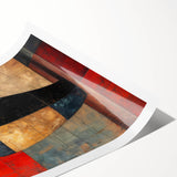 Abstract strokes wall art print showcasing vibrant colors and dynamic designs, rolled and ready for display, enhancing modern decor with artistic flair.