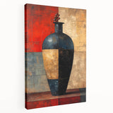Abstract strokes wall art on stretched canvas showcasing vibrant colors and fluid designs, ideal for modern home decor. Side view highlights the canvas thickness and texture, enhancing artistic appeal.