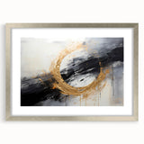 Abstract wall art print showcasing vibrant strokes in various colors, framed with a sleek silver mat, perfect for modern home decor and artistic interiors.