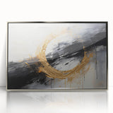 Framed abstract wall art showcasing flowing silver strokes on a textured background, perfect for modern decor. Ideal for enhancing living spaces with elegance.
