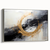 Framed wall art featuring abstract strokes in soft silver tones, showcasing a modern artistic design, perfect for contemporary home decor.
