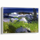 Modern Wall Art - Coastal Landscape with Lush Greenery