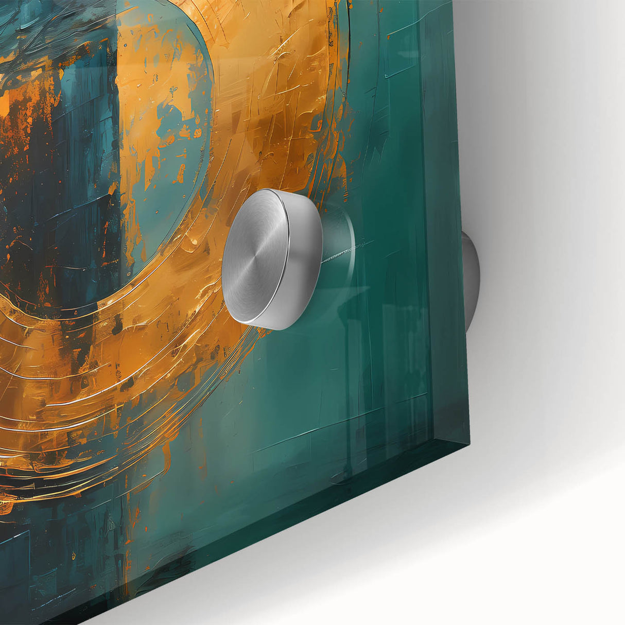 Close-up of abstract strokes wall art design showcasing vibrant colors and textures on acrylic glass, perfect for modern home decor and artistic spaces.