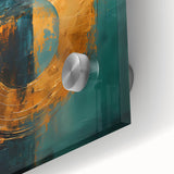 Close-up of abstract strokes wall art design showcasing vibrant colors and textures on acrylic glass, perfect for modern home decor and artistic spaces.