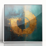 Framed acrylic wall art featuring abstract strokes in shades of white and gray, perfect for modern home decor. Ideal for enhancing contemporary spaces with a minimalist aesthetic.