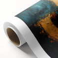 Abstract wall art design featuring colorful, textured strokes on rolled canvas, perfect for modern home decor. Packaged securely in a durable tube for protection.