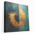 Abstract strokes wall art in vibrant colors displayed on a stretched canvas, showcasing a modern design ideal for contemporary home decor. The side view highlights the canvas's depth and texture, making it a striking focal point for any room.